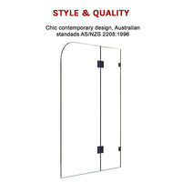 1200 x 1450mm Frameless Bath Panel 10mm Glass Shower Screen By Della Francesca Furniture Kings Warehouse 