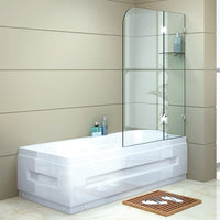 1200 x 1450mm Frameless Bath Panel 10mm Glass Shower Screen By Della Francesca Furniture Kings Warehouse 