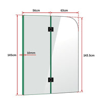 1200 x 1450mm Frameless Bath Panel 10mm Glass Shower Screen By Della Francesca Furniture Kings Warehouse 