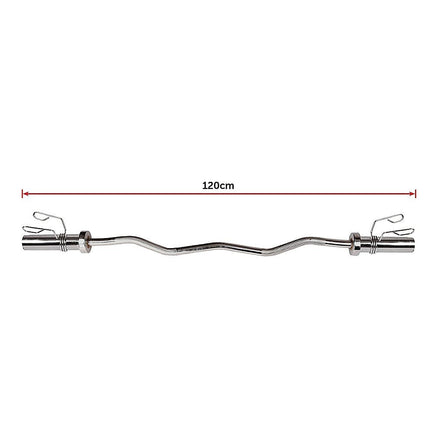 120cm Chrome Olympic EZ Curl Bar – Weightlifting Barbell for Home Gym & Bodybuilding Sports & Fitness Kings Warehouse 