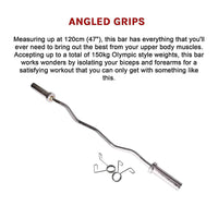 120cm Chrome Olympic EZ Curl Bar – Weightlifting Barbell for Home Gym Training Sports & Fitness Kings Warehouse 