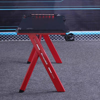 120cm RGB Gaming Desk Home Office Carbon Fiber Led Lights Game Racer Computer PC Table Y-Shaped Red Kings Warehouse 