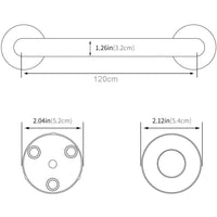 120cm Stainless Steel Handle for Shower Toilet Grab Bar Handle Bathroom Stairway Handrail Elderly Senior Assist Kings Warehouse 