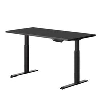 120cm Standing Desk Height Adjustable Sit Black Stand Motorised Black Single Motor Frame Birch Top Furniture Kings Warehouse 