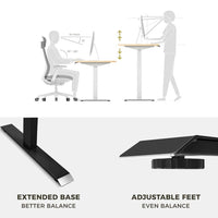 120cm Standing Desk Height Adjustable Sit Grey Stand Motorised Dual Motors Frame White Top Furniture Kings Warehouse 