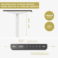 120cm Standing Desk Height Adjustable Sit Grey Stand Motorised Single Motor Frame White Top Furniture Kings Warehouse 