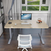 120cm Standing Desk Height Adjustable Sit Grey Stand Motorised Single Motor Frame White Top Furniture Kings Warehouse 