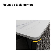 120x60cm Glossy White Minimalist Slate Coffee Table Marble Tea Table Living Room Rectangle Cocktail Side Table Solid Metal Legs Furniture Kings Warehouse 