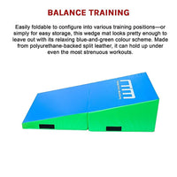 120x60x35cm Foldable Soft Incline Gymnastics Mat Wedge Yoga Gym Balance Training Sports & Fitness Kings Warehouse 