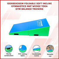 120x60x35cm Foldable Soft Incline Gymnastics Wedge Mat for Yoga & Balance Training Sports & Fitness Kings Warehouse 