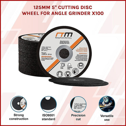 125mm 5" Cutting Disc Wheel for Angle Grinder x100 Tools Kings Warehouse 