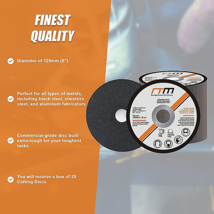 125mm 5" Cutting Disc Wheel for Angle Grinder x50 Tools Kings Warehouse 