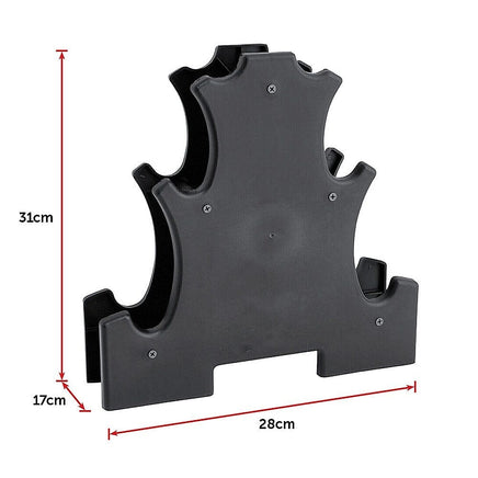 12kg Dumbbell Weights Set with Rack for Home Gym Training Sports & Fitness Kings Warehouse 