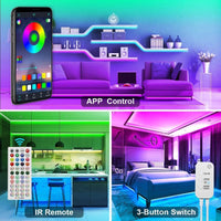12M LED Strip Lights Rope Light for Bedroom and Home (5050 Lights Strip App with Remote Control) Kings Warehouse 