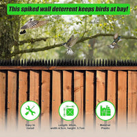 12pc Bird Spikes Human Cat Possum Mouse Pest Control Spiked Fence Wall Deterrent Home & Garden KingsWarehouse 