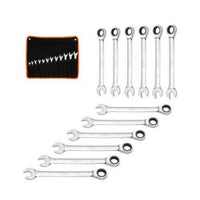 12Pc Ratchet Spanner Set Metric Open & Ring Wrenches 8-19mm CR-V + Rolling Bag Home & Garden Kings Warehouse 