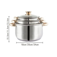 12Piece Cookware Set Kitchen Stainless Steel Stock Pot Pan Sets Saucepan Casserole kettle Kings Warehouse 
