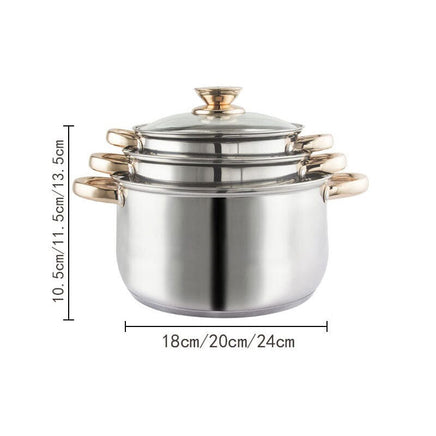 12Piece Cookware Set Kitchen Stainless Steel Stock Pot Pan Sets Saucepan Casserole kettle Kings Warehouse 