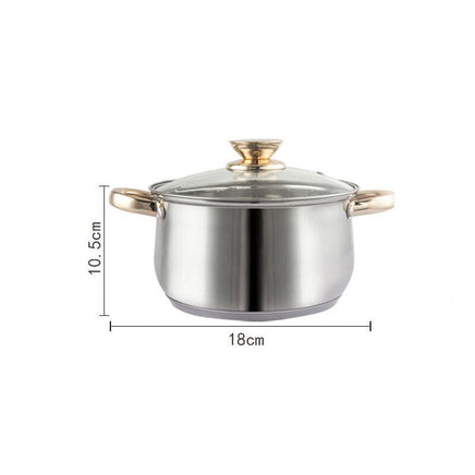 12Piece Cookware Set Kitchen Stainless Steel Stock Pot Pan Sets Saucepan Casserole kettle Kings Warehouse 