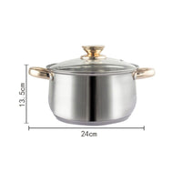 12Piece Cookware Set Kitchen Stainless Steel Stock Pot Pan Sets Saucepan Casserole kettle Kings Warehouse 
