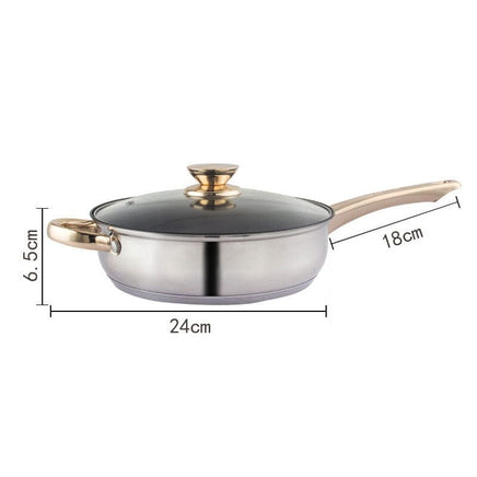 12Piece Cookware Set Kitchen Stainless Steel Stock Pot Pan Sets Saucepan Casserole kettle Kings Warehouse 