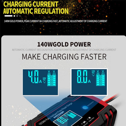 12V/24V Car Battery Charger Smart Trickle Repair Caravan Motorcycle Boat GEL/AGM Kings Warehouse 