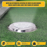 12x Solar Powered LED Buried Inground Recessed Light Garden Outdoor Deck Path Home & Garden Kings Warehouse 