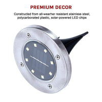 12x Solar Powered LED Buried Inground Recessed Light Garden Outdoor Deck Path Home & Garden Kings Warehouse 