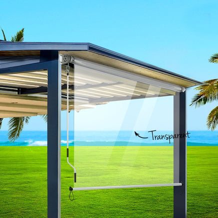 1.2X2.4M Outdoor Blinds Clear Roll Down Awning Retractable Outdoor Blinds Water Wind Proof Transparent Home & Garden Kings Warehouse 