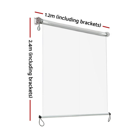 1.2X2.4M Outdoor Blinds Clear Roll Down Awning Retractable Outdoor Blinds Water Wind Proof Transparent Home & Garden Kings Warehouse 