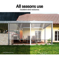1.2X2.4M Outdoor Blinds Clear Roll Down Awning Retractable Outdoor Blinds Water Wind Proof Transparent Home & Garden Kings Warehouse 