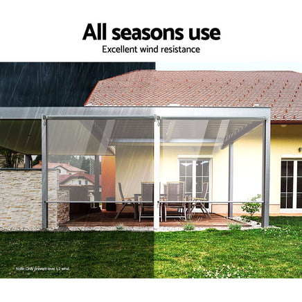 1.2X2.4M Outdoor Blinds Clear Roll Down Awning Retractable Outdoor Blinds Water Wind Proof Transparent Home & Garden Kings Warehouse 
