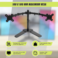 13"-27" Dual Screen Monitor Stand TV Bracket Computer Display Desk Mount Holder Electronics Kings Warehouse 