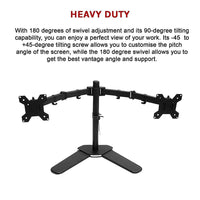 13"-27" Dual Screen Monitor Stand TV Bracket Computer Display Desk Mount Holder Electronics Kings Warehouse 