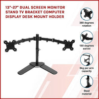 13"-27" Dual Screen Monitor Stand TV Bracket Computer Display Desk Mount Holder Kings Warehouse 