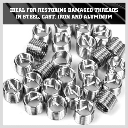 131Pc Metric Thread Repair Kit HSS Drill Helicoil Set Heli Coil Tap Insert with Case Auto Accessories Kings Warehouse 