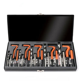 131Pc Metric Thread Repair Kit HSS Drill Helicoil Set Heli Coil Tap Insert with Case Auto Accessories Kings Warehouse 