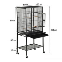 134cm Large Bird Aviary Cage Heavy Duty Parrot Budgie Parakeet Cockatoo Perch Cage Storage Shelf bird Kings Warehouse 