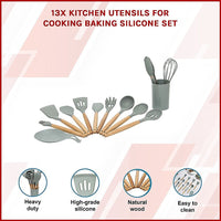 13x Kitchen Utensils for Cooking Baking Silicone Set Home & Garden Kings Warehouse 