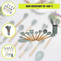 13x Kitchen Utensils for Cooking Baking Silicone Set Home & Garden Kings Warehouse 
