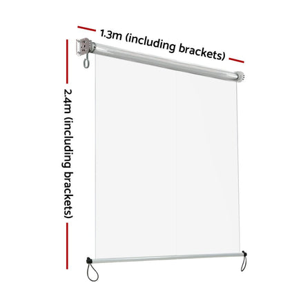1.3X2.4M Outdoor Blinds Clear Roll Down Awning Retractable Outdoor Blinds Water Wind Proof Transparent Home & Garden Kings Warehouse 