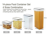 14 Pieces Airtight Food Storage and BPA Free Plastic with Easy Lock Black Lids Labels for Kitchen Kings Warehouse 