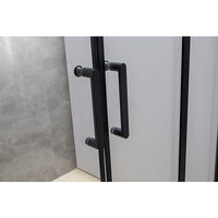 1400-1600mm Sliding Door Safety Glass Shower Screen Black By Della Francesca Furniture Kings Warehouse 