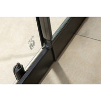 1400-1600mm Sliding Door Safety Glass Shower Screen Black By Della Francesca Furniture Kings Warehouse 