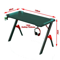 140cm Gaming Desk Desktop PC Computer Desks Desktop Racing Table Office Laptop Y-legs Black Kings Warehouse 