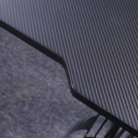 140cm RGB Gaming Desk Home Office Carbon Fiber Led Lights Game Racer Computer PC Table L-Shaped Black Furniture Kings Warehouse 