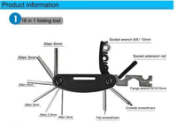 14pcs Bicycle Repair Tool Kit Bag Strap to Frame - ROCKBROS Pump Hex Wrench Patch for Bike Tyre Tools Kings Warehouse 