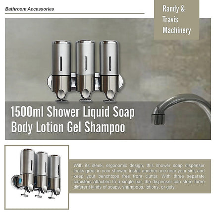 1500ml Shower Liquid Soap Body Lotion Gel Shampoo Bathroom Dispenser Home & Garden Kings Warehouse 