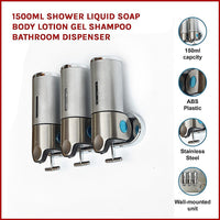 1500ml Shower Liquid Soap Body Lotion Gel Shampoo Bathroom DISPENSER Kings Warehouse 