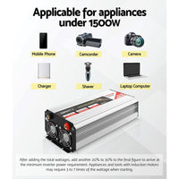 1500W Puresine Wave DC-AC Power Inverter Boxing Day Bash Kings Warehouse 